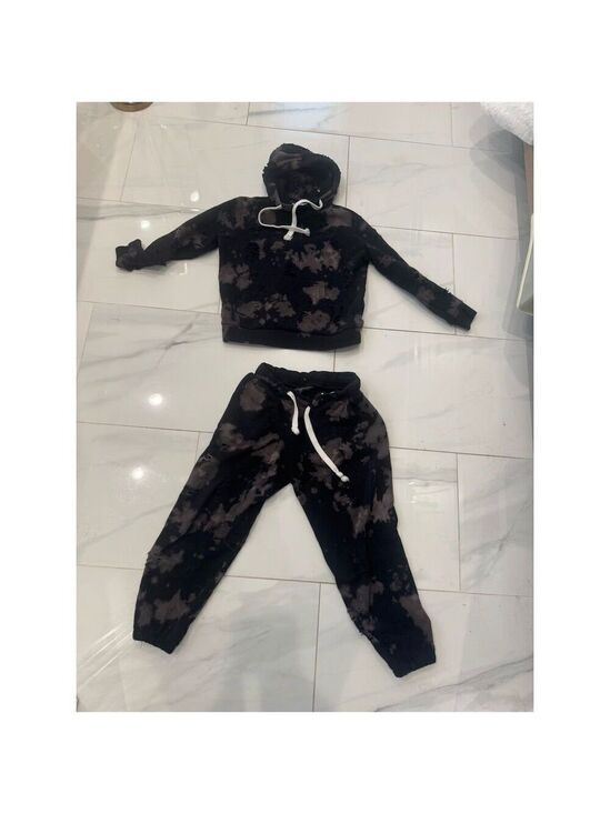 KatieJNYC Tops - KatieJNYC Tie-Dye Jogger Set Black Hoodie & Pants